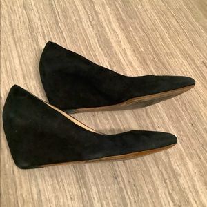 KORS Michale Kors black suede wedges.